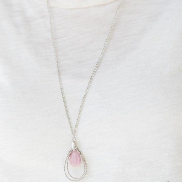 Teardrop Tranquility Pink Necklace